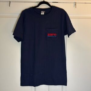 ESPN Sportscenter Embroidered Shirt Made In USA‎ Medium Blue NWT